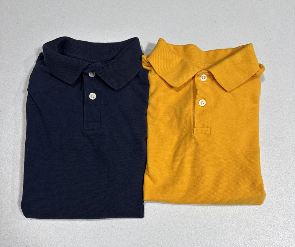 The Childrens Place School Uniform Short Sleeves Polo Shirts Yellow Blue L 10-12